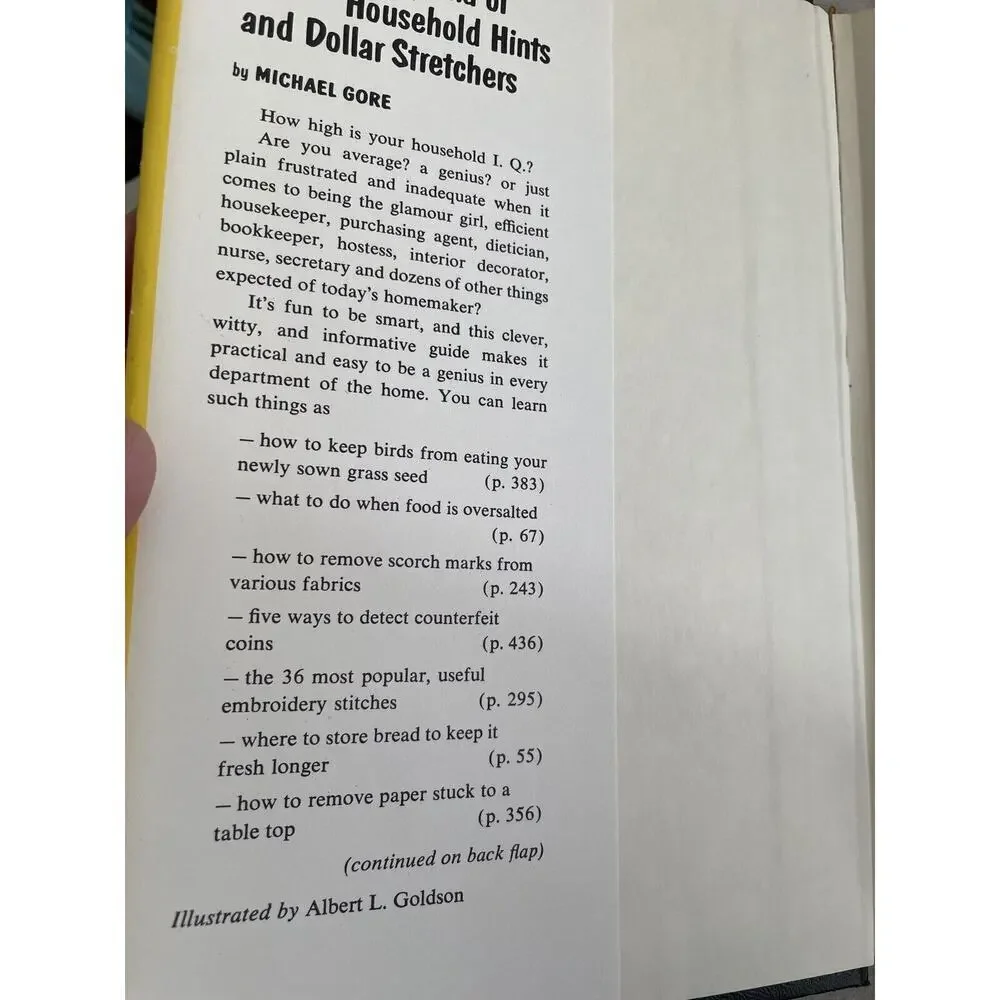 The Encyclopedia of Household Hints and Dollar Stretchers by Michael Gore (1957,